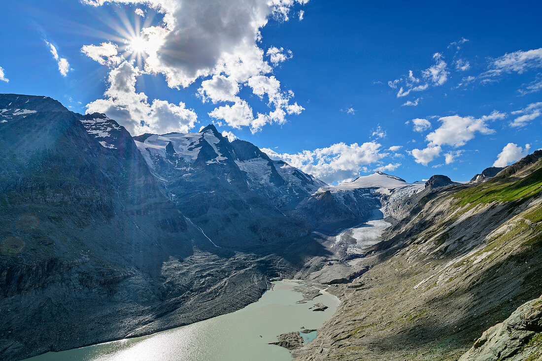 Grossglockner, Johannisberg, Pasterze Glacier and Glacier Lake, Glockner Group, Hohe Tauern, Hohe Tauern National Park, Carinthia, Austria