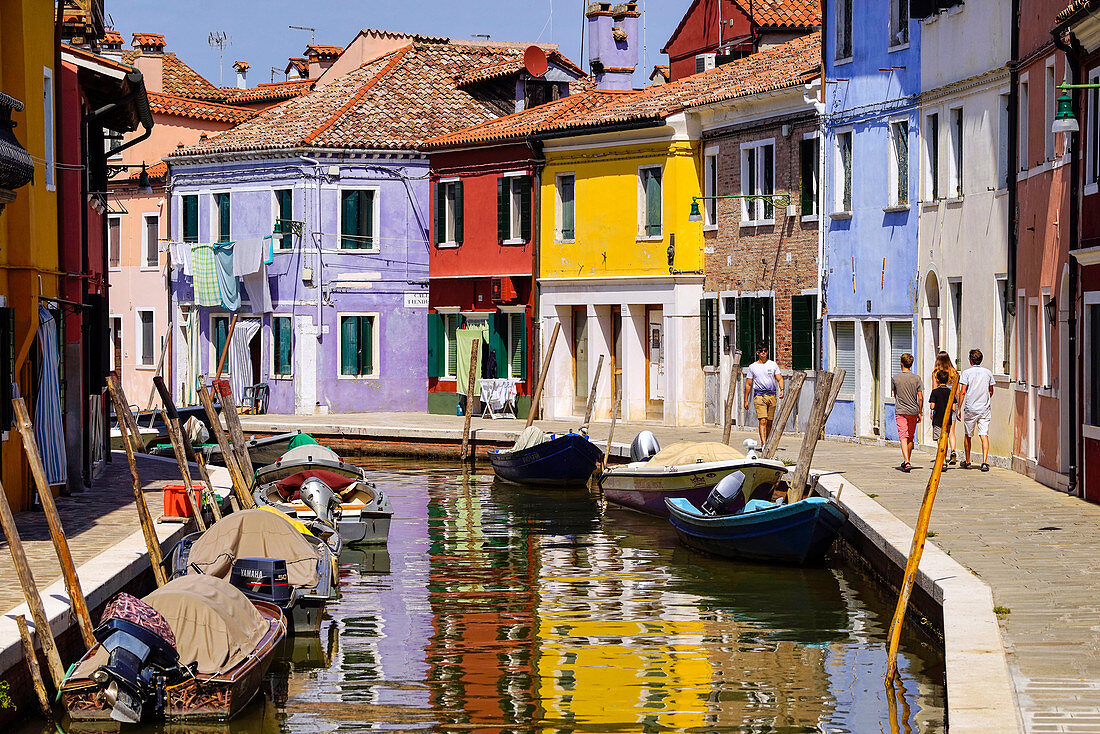 Bunte Häuser, Burano, Venedig, Lagune, Venetien, Italien