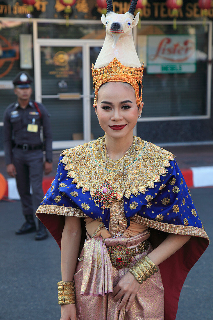 Thailand, Bangkok, Chinesisches Neujahr, thailändische Tänzerin