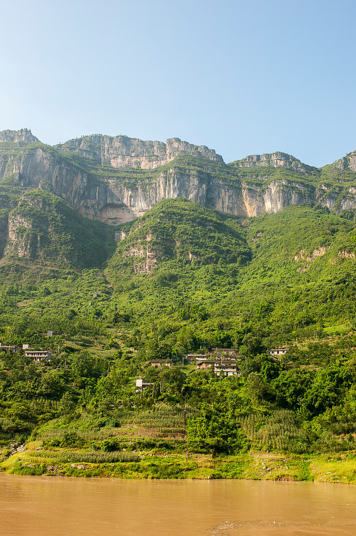 View of the landscape in the Wu Gorge (Three Gorges), Yangtze River, China.