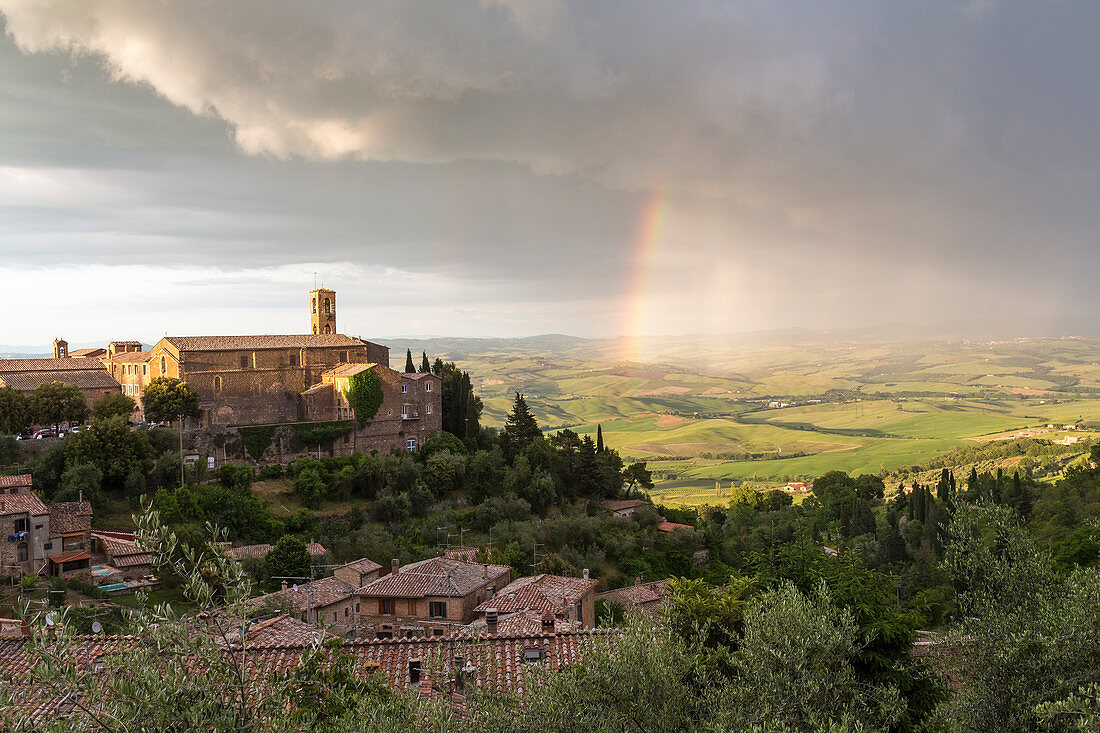 Rainbow over Montalcino, Tuscany, Italy