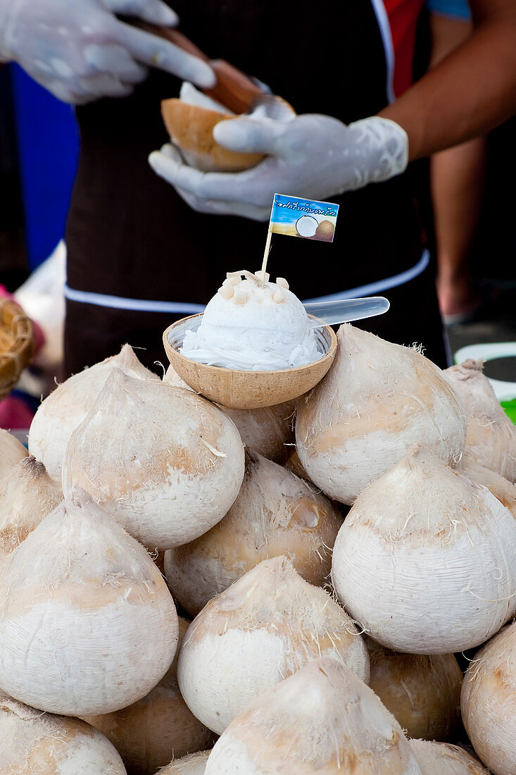 Coconut ice cream, Bangkok, Thailand