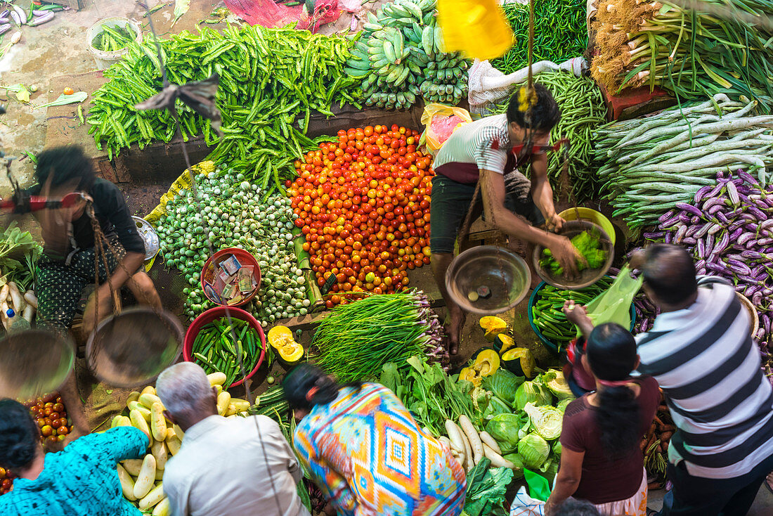 Gemüsemarkt in Matara Südküste Sri Lanka