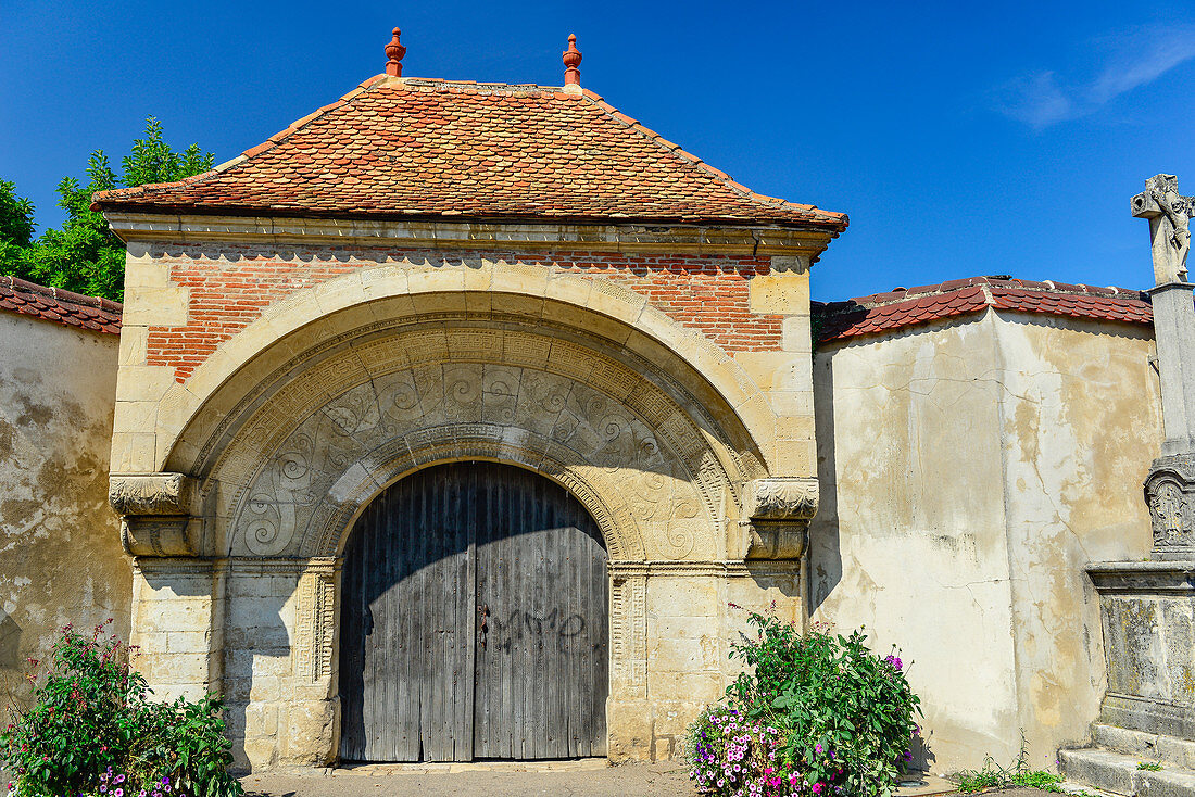 Old gate as the entrance to a manor house in Liverdun on the Moselle, France