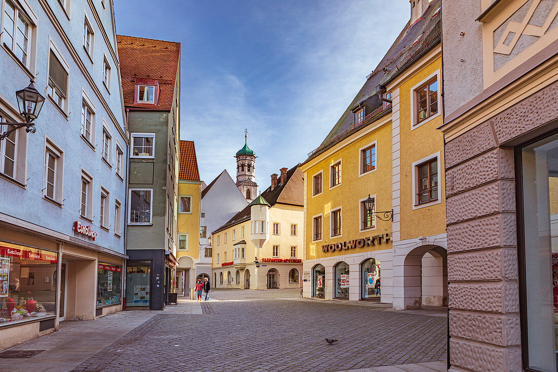 Kalchstrasse on the market square in Memmingen, Bavaria, Germany