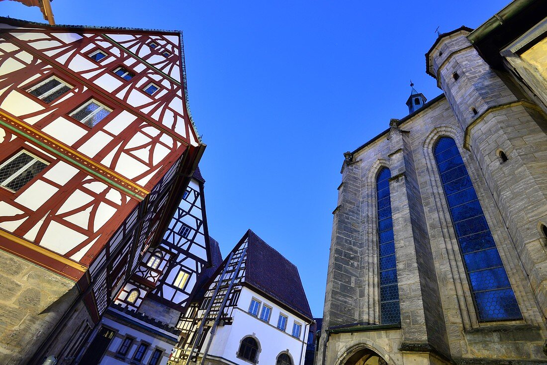 An der Pfarrkirche St. Martin in der Altstadt von Forchheim, Oberfranken, Bayern, Deutschland