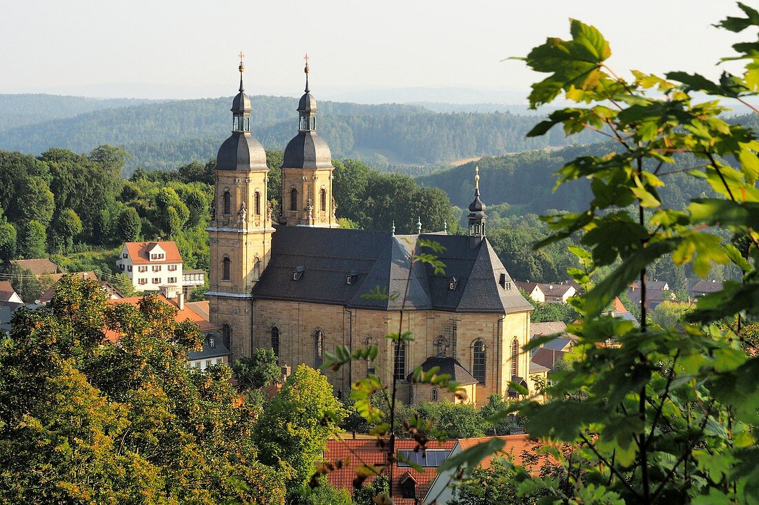Blick auf Basilika, Gößweinstein, Fränkische Schweiz, Oberfranken, Bayern, Deutschland