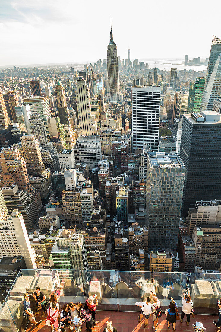 Aerial view of Manhattan skyline, New York, USA