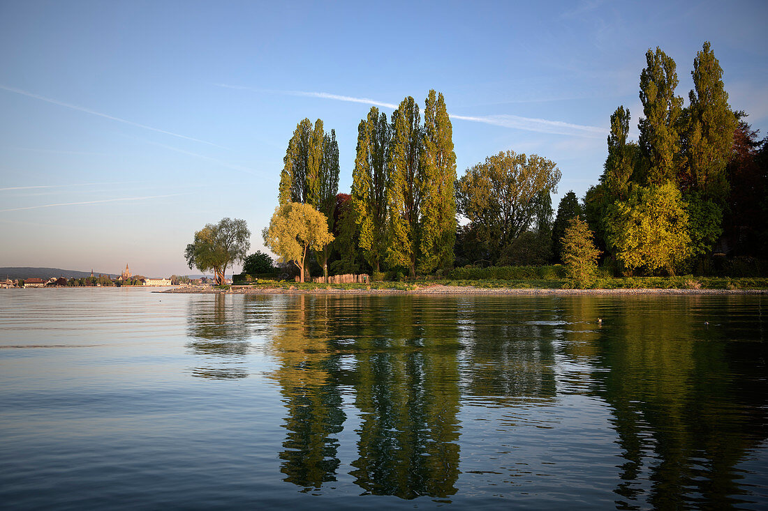 Blick zur Altstadt mit Münster in Konstanz vom Hörnle, Bodensee, Region Hochrhein-Bodensee, Baden-Württemberg, Deutschland, Europa