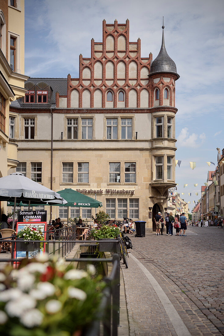 Historische Gebäude in der Altstadt, Lutherstadt Wittenberg, Sachsen-Anhalt, Deutschland, Europa