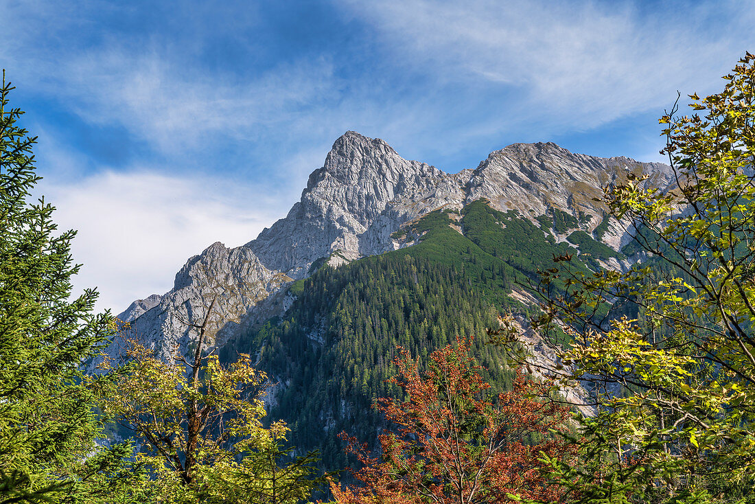 View of the Falkengruppe, Hinterriß, Karwendel, Tyrol, Austria
