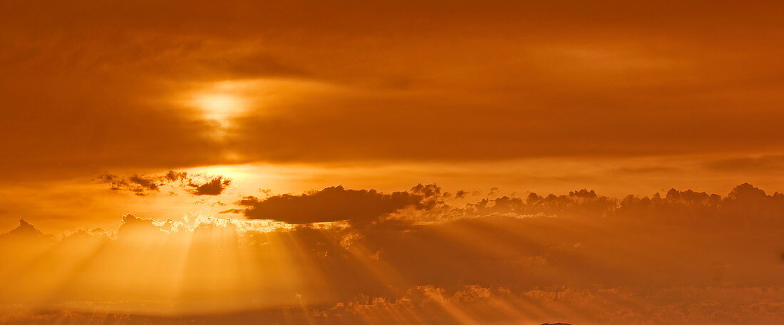 Sunset clouds near Christianos, Tenerife, Spain