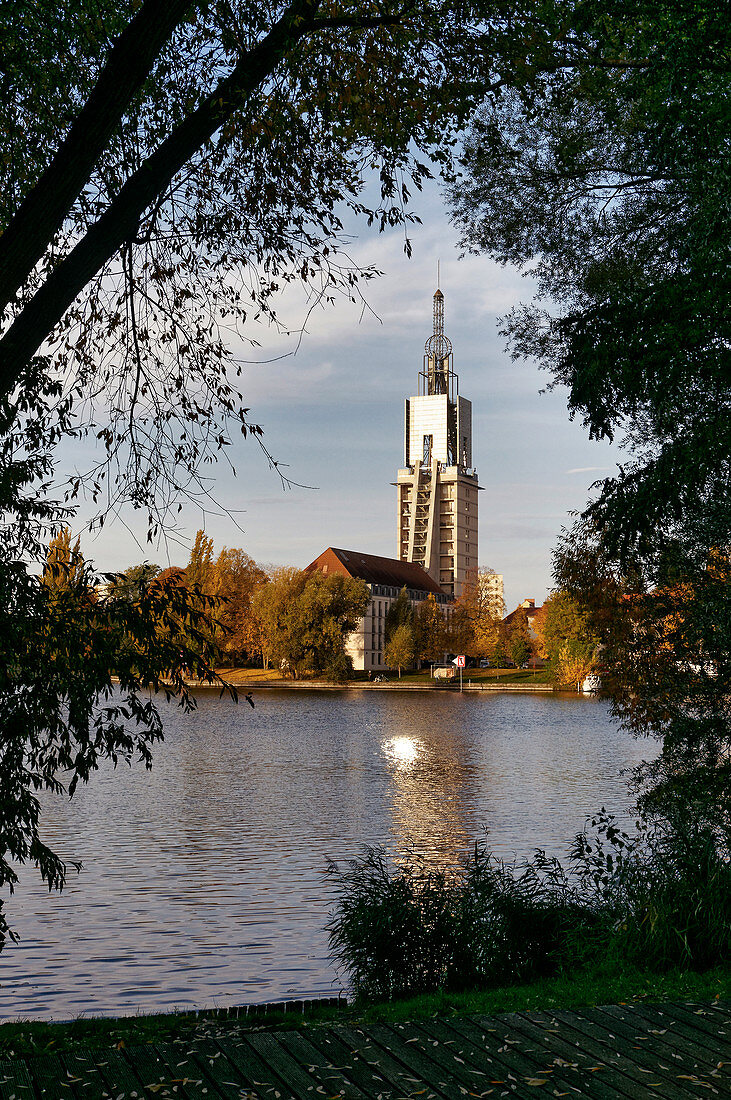 Deep lake of the Havel, senior citizens' residence Heilig Geist, Potsdam, Land Brandenburg, Germany