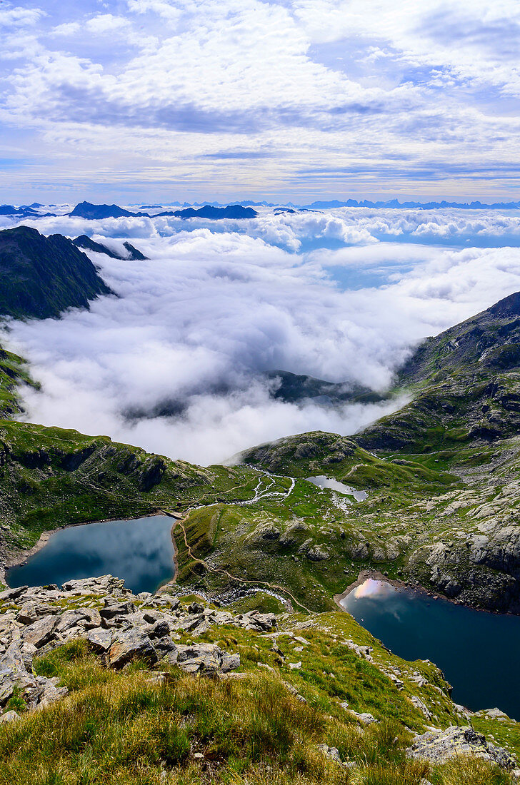Naturpark Texelgruppe, im Gebiet der Spronserseen, die größte hochalpine Seenplatte in Europa, Südtirol, Italien