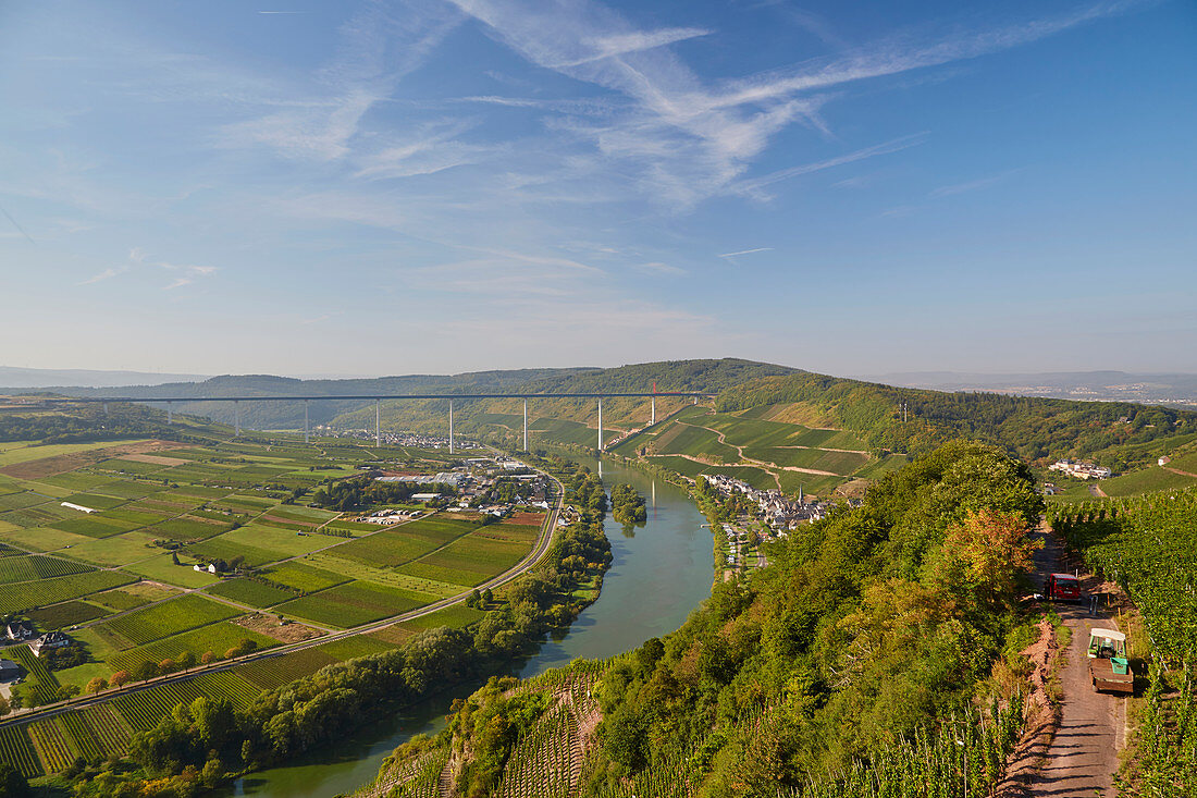 Blick auf die neue Moseltalbrücke bei Ürzig, Rheinland-Pfalz, Deutschland, Europa