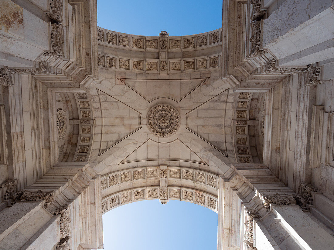 Triumphal Arch Arco da Rua Augusta, Commerce Square, Palace Grounds, Praca do Comércio, Lisbon, Portugal, Europe