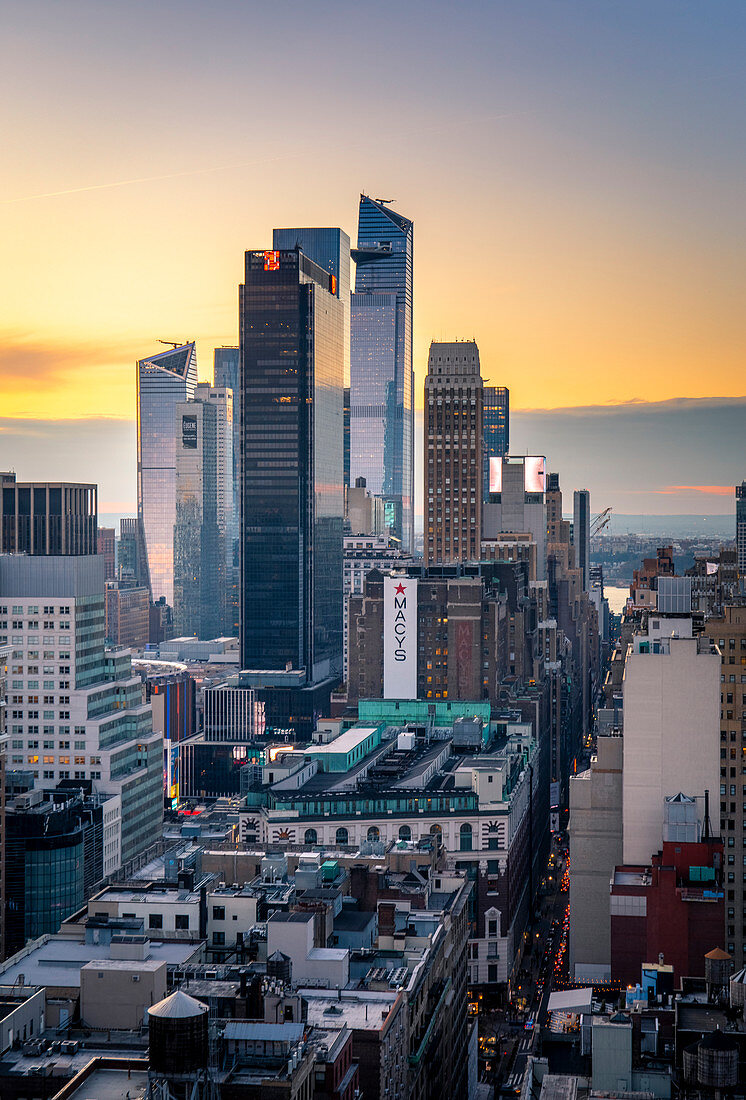 Hohe Ansicht von Manhattan Midtown, New York City.