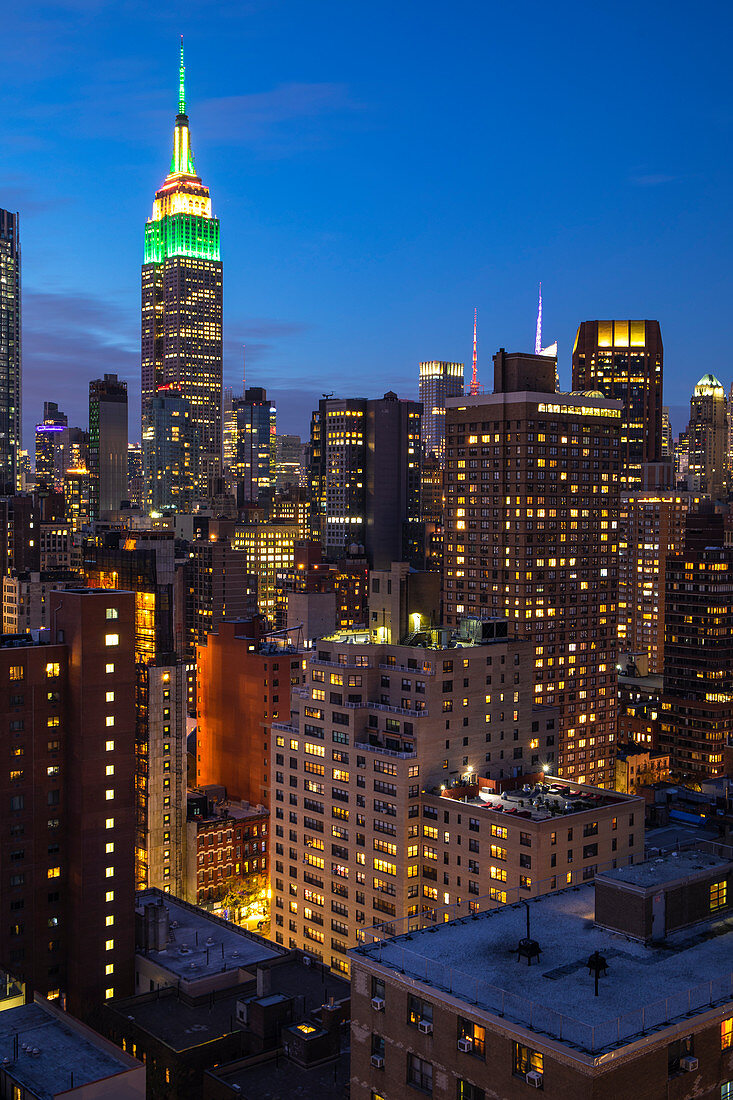 High view of Manhattan Midtown, New York City.