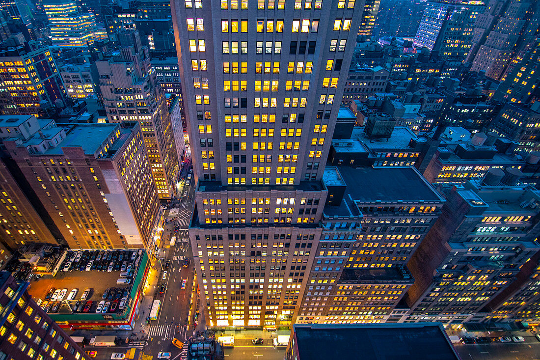 Hohe Ansicht von Manhattan, New York, USA