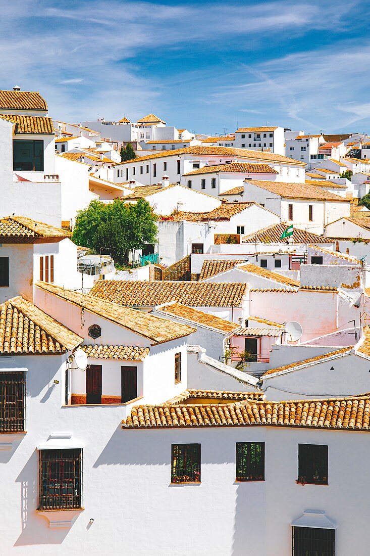 Das Dorf Ronda, eines der bekanntesten &quot,weißen Dörferundquot; Andalusiens, Spanien.