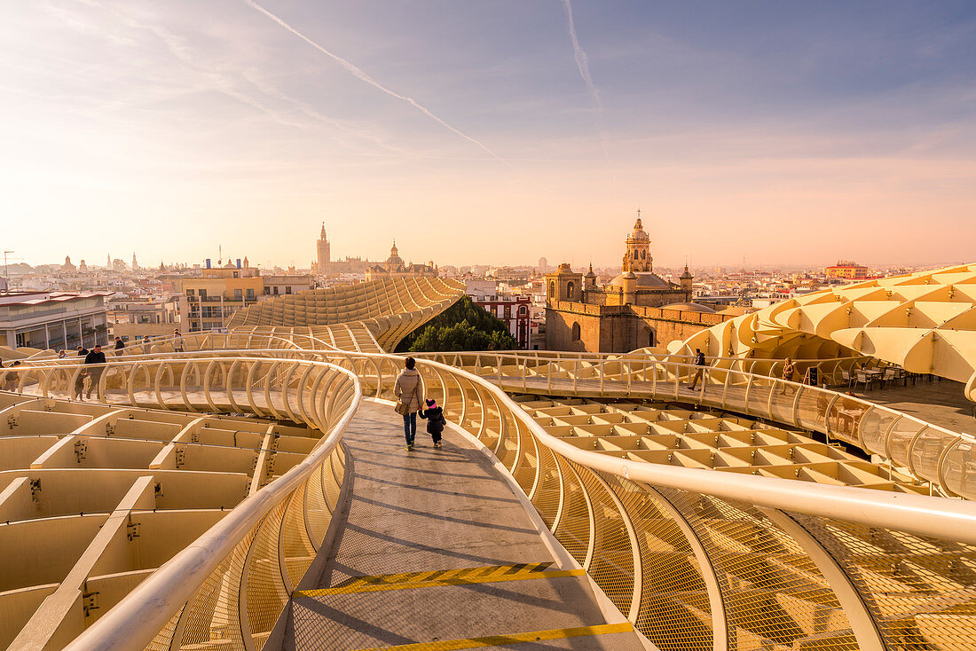 View of Metropol Parasol, Seville, province of Seville, Andalusia, Spain