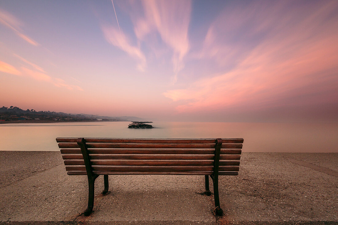 Fano sea at dusk, Pesaro Urbino province, Marche, Italy