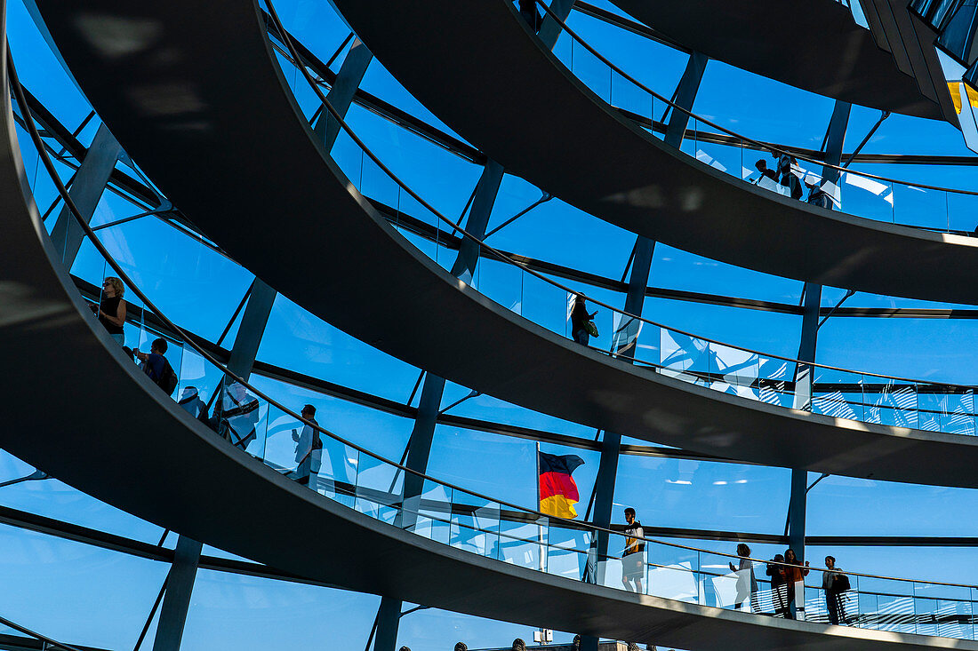 Reichstag dome is a glass dome constructed on top of the rebuilt Reichstag building in Berlin, Germany, Europe, West Europe
