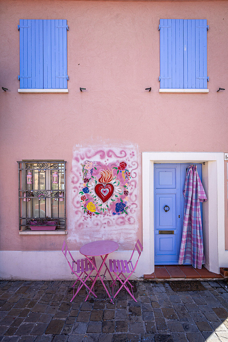 San Giuliano eine Stute, berühmt für seine von Fellini inspirierten Graffiti, Rimini, Emilia Romagna, Italien, Europa.