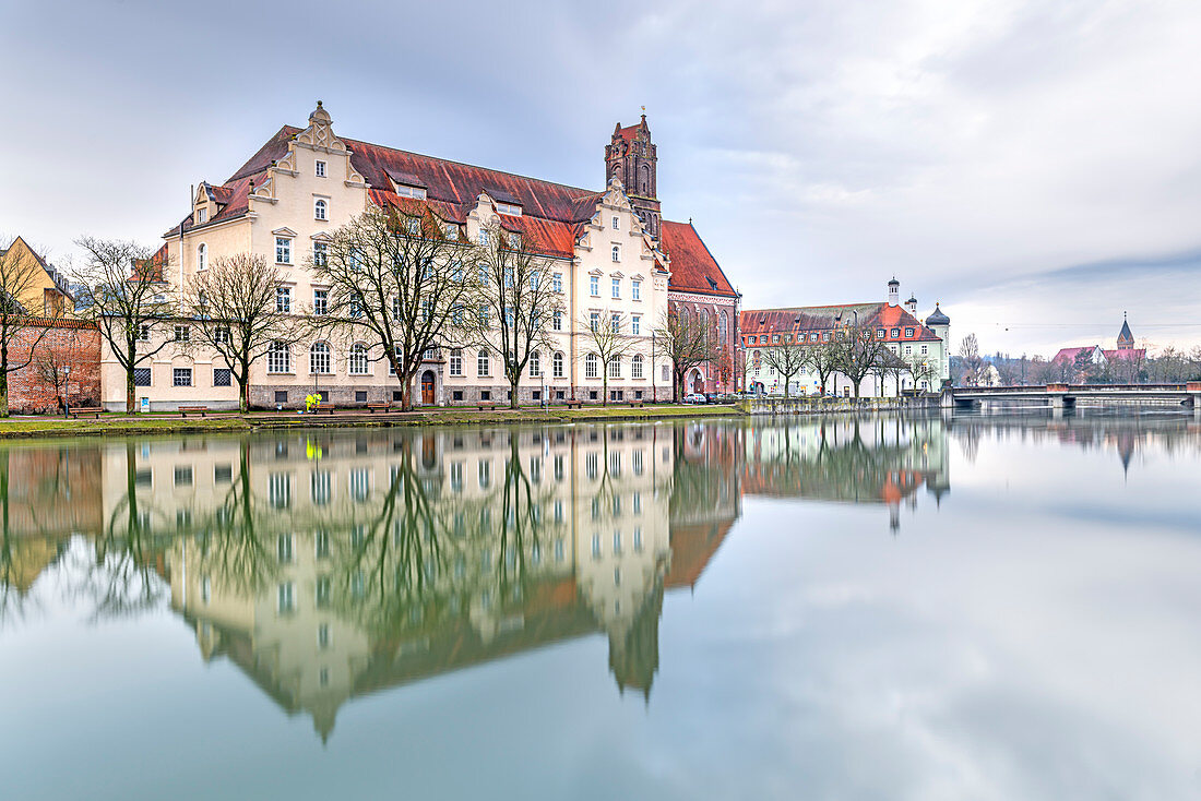 Isaar river in Landshut Europe, Germany,Bavaria, Landshut