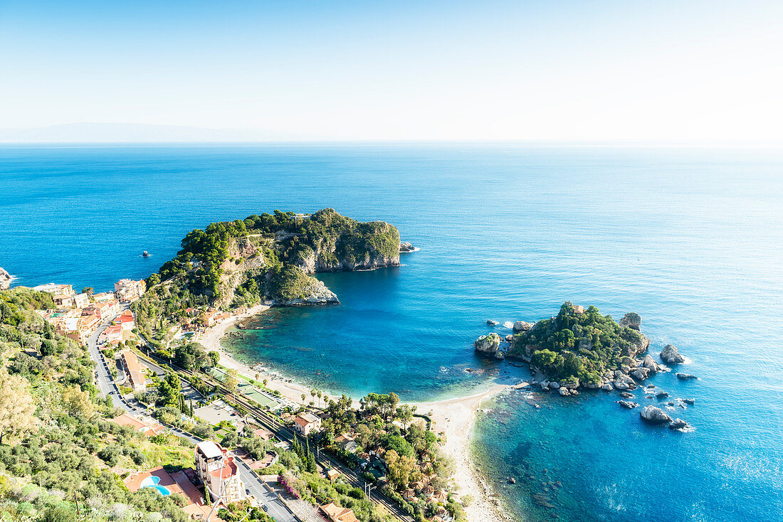 Isola Bella von Taormina. Europa, Italien, Sizilien, Provinz Messina, Taormina