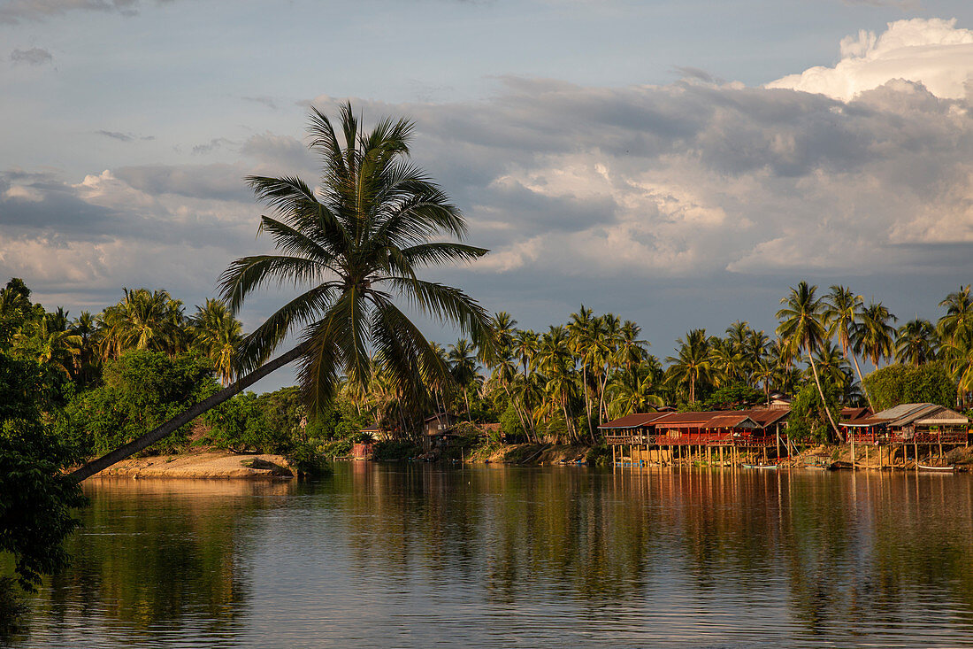 Mekongufer zwischen den Inseln Don Det und Don Khon, Laos, Asien