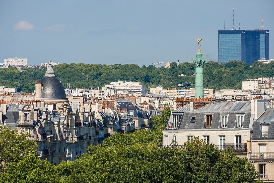 Frankreich, Paris, die Säule des Genies der Bastille und der Mercurial Towers