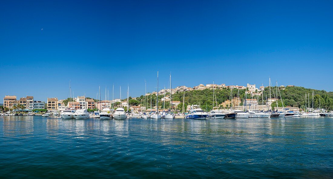 France, Corse-du Sud (2A), Porto-Vecchio, the marina at the foot of the Genoese citadel