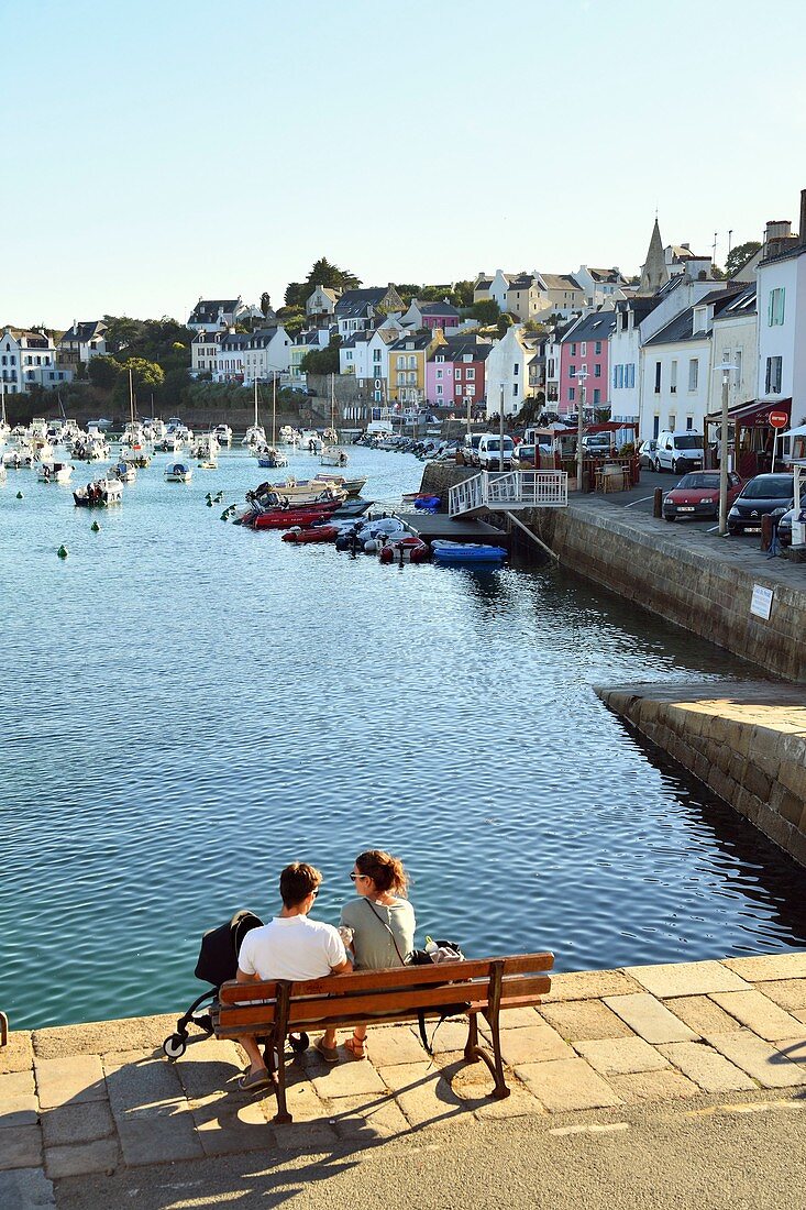 Frankreich, Morbihan, Belle Ile en Mer, Hafen von Sauzon