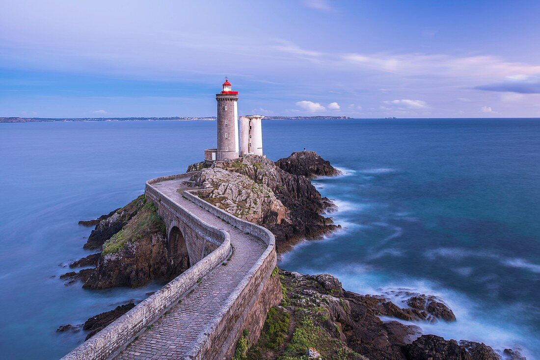 France, Finistere, Iroise Sea, Goulet of Brest, Plouzane, Pointe du Petit Minou, Petit Minou lighthouse