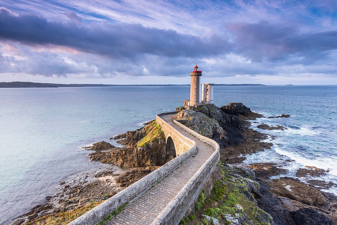 France, Finistere, Iroise Sea, Goulet of Brest, Plouzane, Pointe du Petit Minou, Petit Minou lighthouse