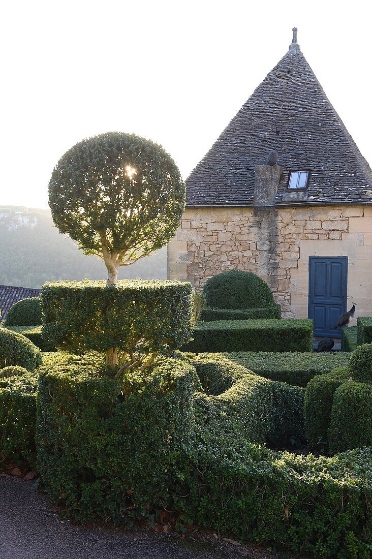 Frankreich, Dordogne, Garten von Marqueyssac, Dordogne-Tal