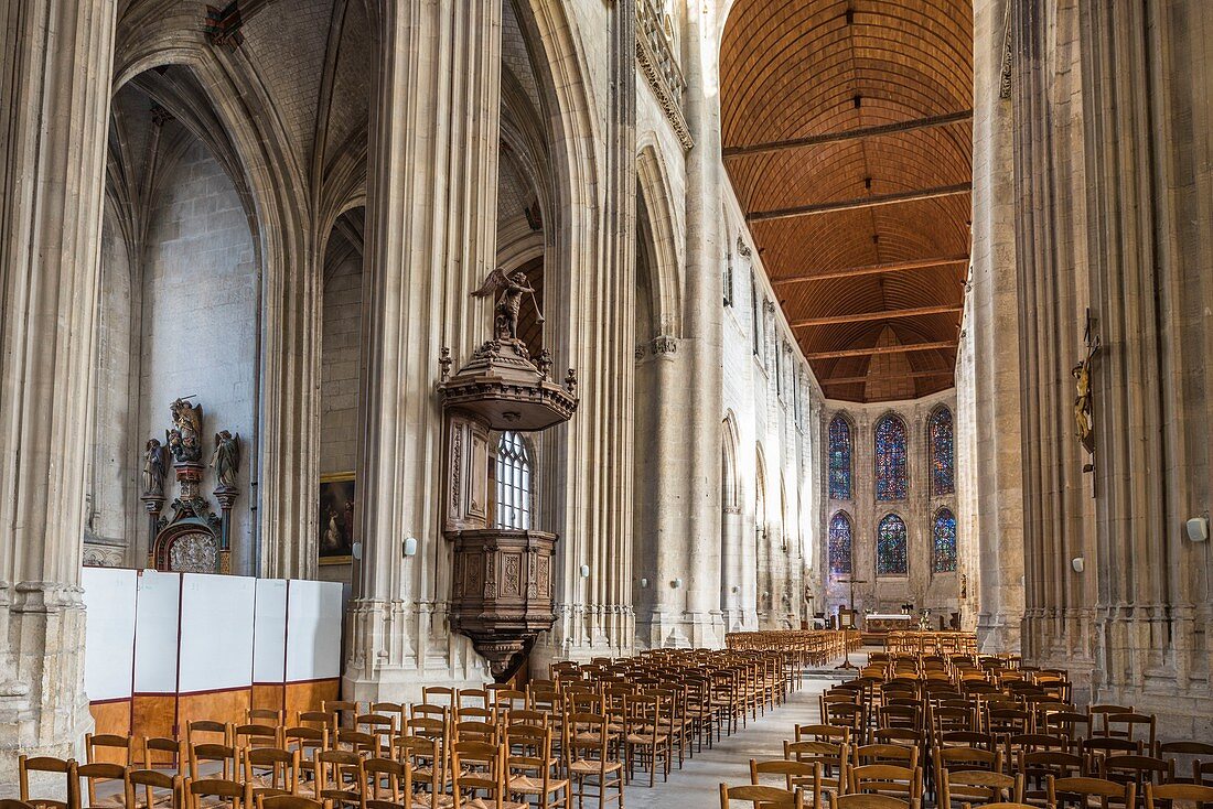 France, Somme, Abbeville, 15th century Saint-Vulfran Collegiate Church, masterpiece of flamboyant Gothic architecture