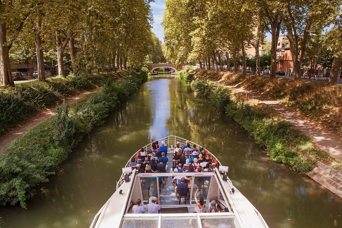 Frankreich, Haute Garonne, Toulouse, Kanal von Brienne, Kanal Brienne ist ein Kanal, der die Garonne und den Canal du Midi in Toulouse verbindet