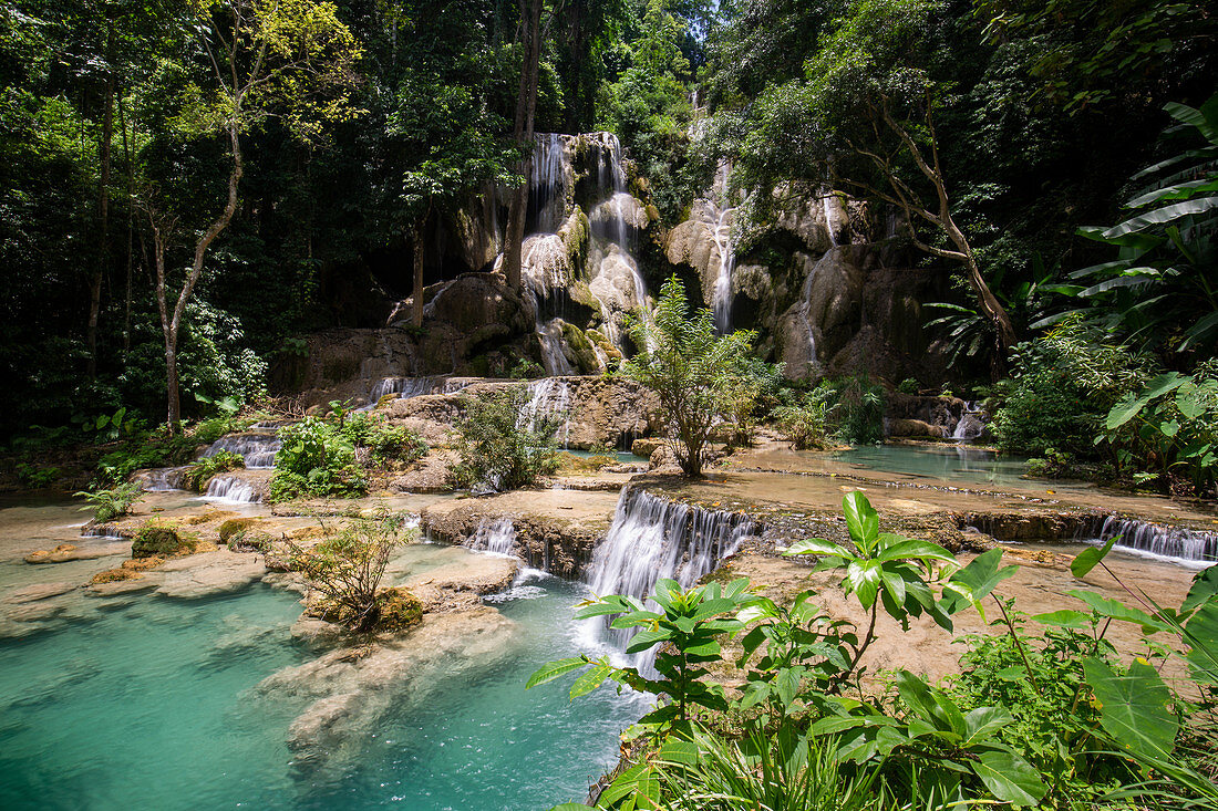 Kuang Si Wasserfälle in Luang Prabang, Laos, Asien