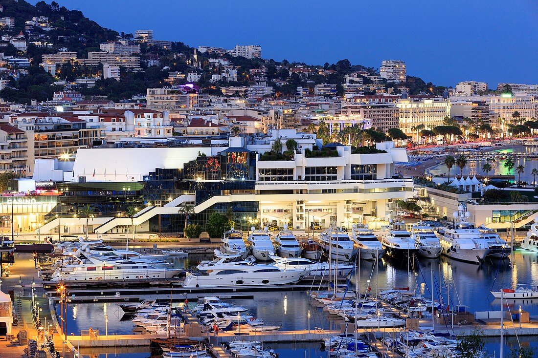 France, Alpes Maritimes, Cannes, Old Port, Palais des Festivals