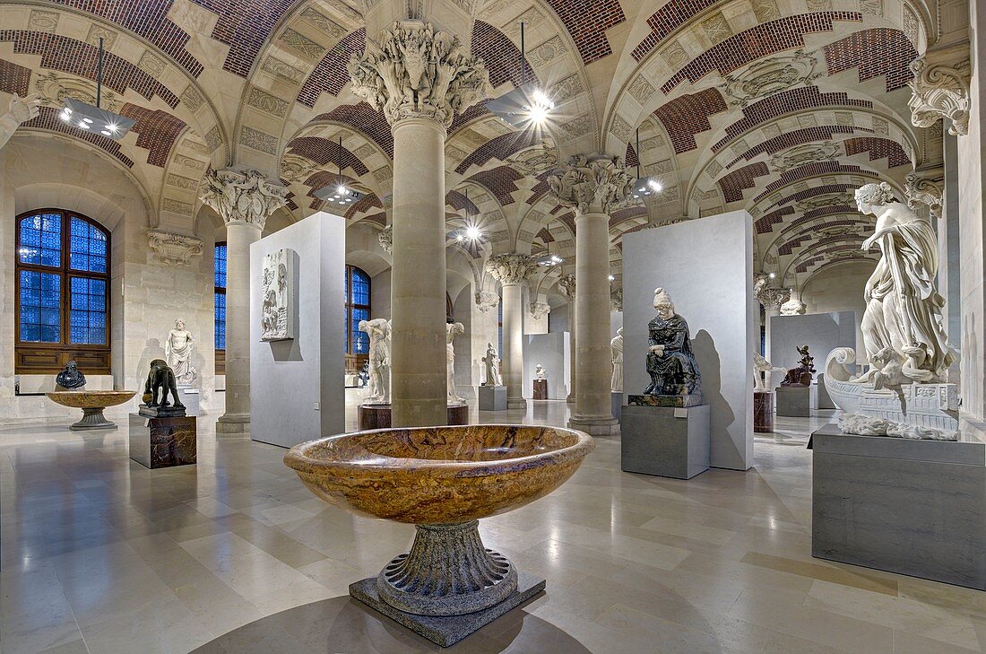 Frankreich, Paris, Gebiet, das von der UNESCO zum Weltkulturerbe erklärt wurde, Louvre-Museum, Manège-Raum, erbaut unter der Herrschaft von Napoléon III. Abteilung für römische Altertümer