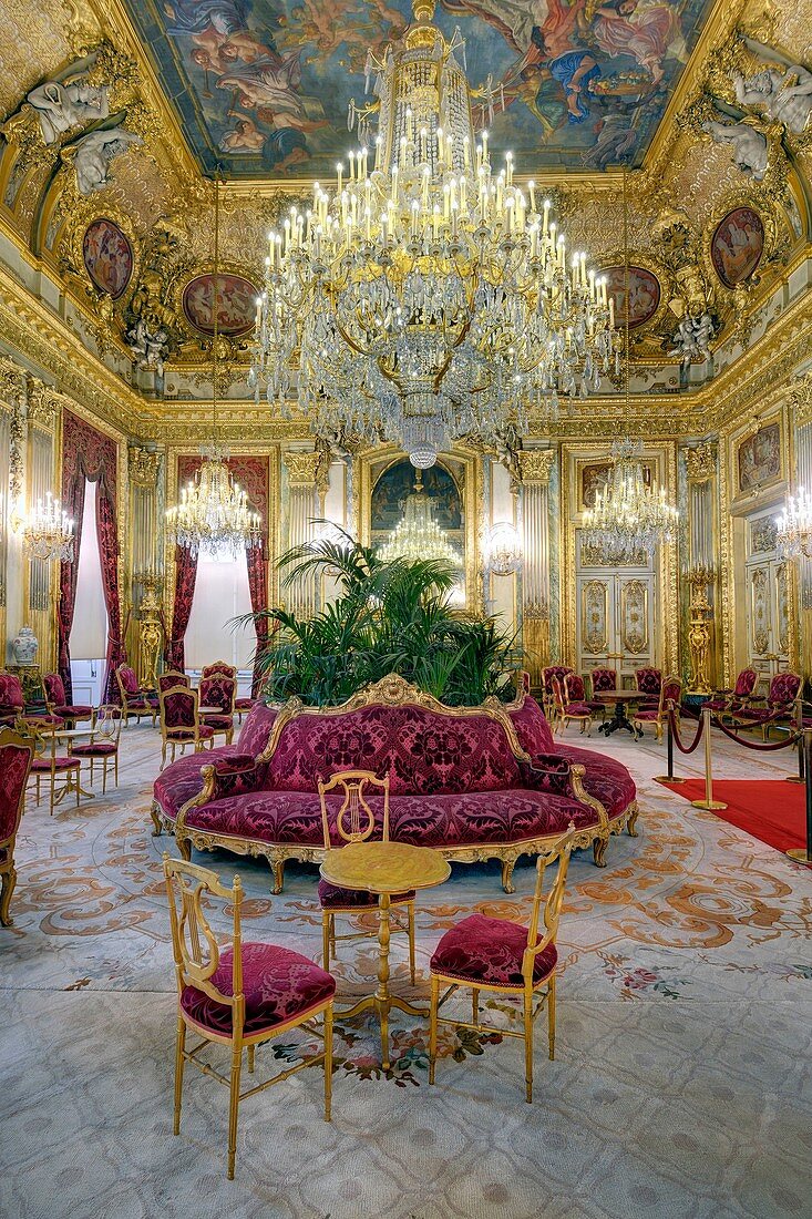France, Paris, area listed as World Heritage by UNESCO, Louvre museum, Napoleon III appartments, the main room