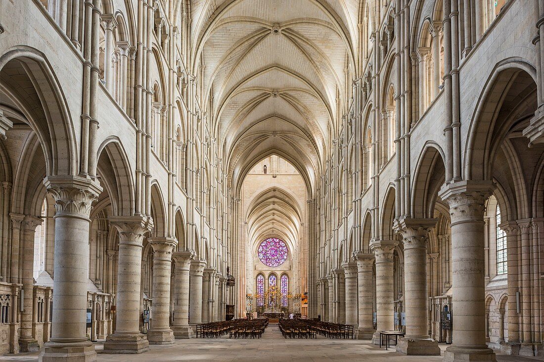 France, Aisne, Laon, the Upper town, Notre-Dame de Laon cathedral, Gothic architecture
