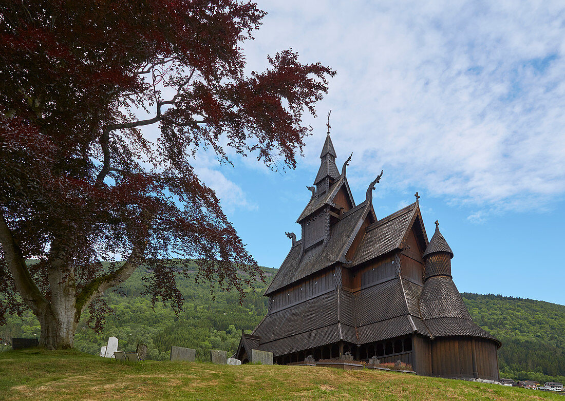 Stabkirche Hopperstad, Gemeinde Vik, Sogn og Fjordane, Norwegen, Europa 