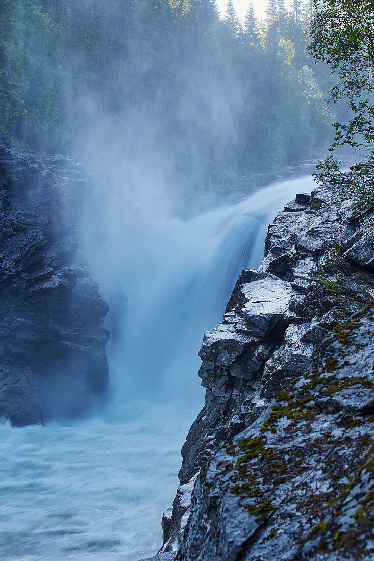Formofossen waterfall near Grong, Nord-Troendelag, Norway, Europe