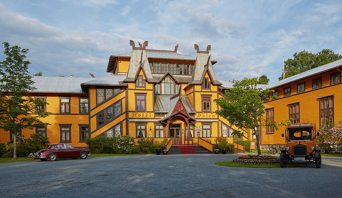 The historic Hotel Dalen on Bandak Lake in Dalen, Telemark, Norway, Europe