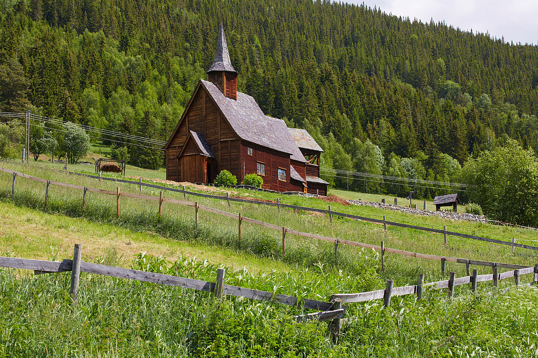 Lomen Stave Church, Vestre Slidre Municipality, Oppland, Norway, Europe