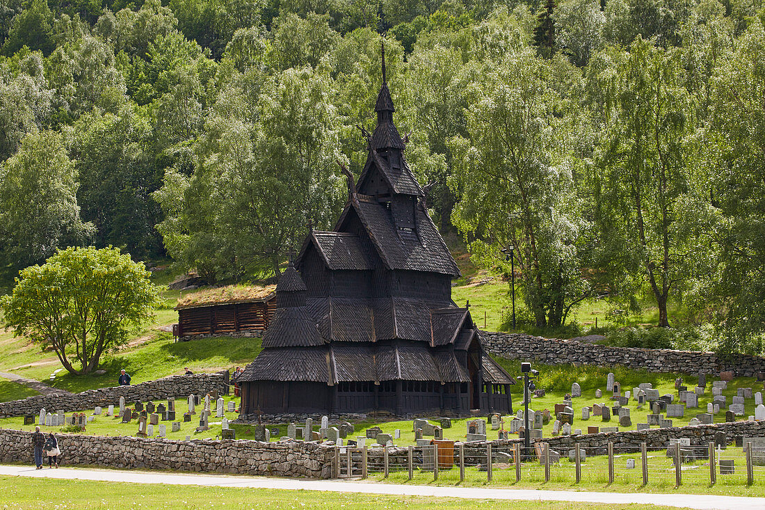Stabkirche Borgund, Gemeinde Laerdal, Sogn og Fjordane, Norwegen, Europa 