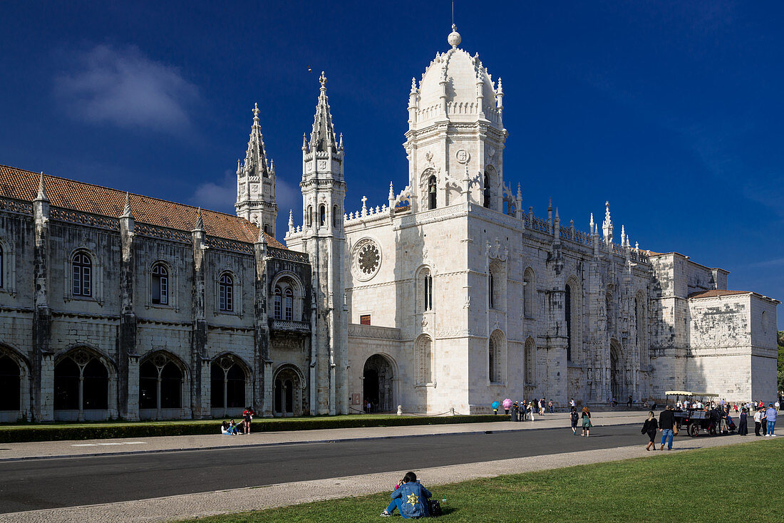 The ornate limestone facade of the Mosteiro dos Jeronimos. Another top attraction in Belem.